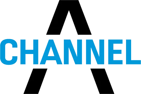 Logo and corporate identity display of Channel A