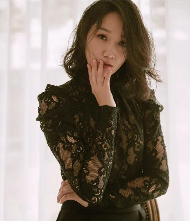 Studio portrait of South Korean actress Park Bo-kyung